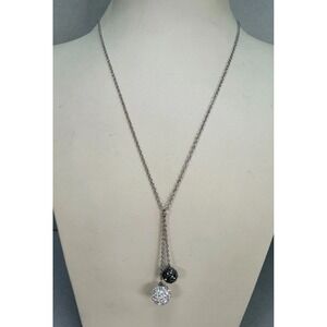 Agatha France Sterling Silver Necklace Crystal Pom Pom Balls Cognac Honey 925